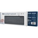 Gembird klaviatuur KB-UML-04, 1.8m, USB A+C, 12 multimeedia klahvi, valge taustvalgus