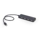 Gembird USB centrinis įrenginys UHB-CM-U2P4-01 4-port USB-C, juodas, USB 2.0 4, suderinamas su Windows 11