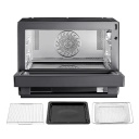 Freestanding convection and grill microwave oven for versatile cooking with 25 L capacity 1000 W power and black premium design MSO25H Midea