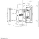 Neomounts sienas stiprinājums WL40S-910BL16 pilnīgi kustīgs 40-70" 45 kg, VESA 200x100-600x400 mm, slīpums -2-12&deg;