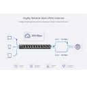 Ruijie RG-EG210G-P (V3) | 5 Gigabit Prievadų Maršrutizatorius — 4 PoE+ Išėjimai, iki 100 Vartotojų, 600 Mbps, 32MB Flash, Juodas Dizainas
