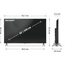 Sharp 43HP5265E teler, 109,2 cm, 3840 x 2160, 4K Ultra HD, HDR10, Dolby Vision, Dolby Atmos, Bluetooth, HDMI 2.1, Google Assistant