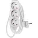 Emos Ilgintuvas P0321R, 1,5m, 3&times;2P+PE, balta, PVC, 3680W, vaikų apsauga