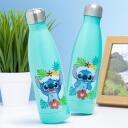 Paladone Ūdens Pudeli PP10960LS, 460ml, nerūsējo&scaron;ais tērauds, zils/tropisks Stitch dizains, oficiāli licencēts Disney produkts