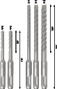 5 SDS plus-5X komplekts 5/6/6/8/10 mm, Perforatora urbjiem, smalcinātājiem PRO SDS PLUS-5X PERFORATORU TRIECIENURBJU KOMPLEKTS, 2608833910, BOSCH