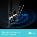 TP-Link Archer TX55E AX3000 Wi-Fi 6 Bluetooth 5.2 PCIe adapteris 2402 Mbps 574 Mbps antenas Melns