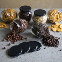 580 ml keeratava kaanega purk mustade kaantega - 6 tk BROWIN 132549, klaas, 82 mm