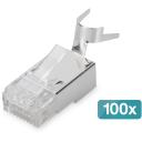 Digitus Moduļu kontakts apaļajam kabelim, CAT 6A, 100 gab, AK-219604, RJ-45, 8 vadi, aizsargāts, fosfora bronzas kontakti