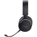 Trust k&otilde;rvaklapid GXT 491 Fayzo, 20 - 20000 Hz, 50 mm, 2.4 GHz, Bluetooth, 22 h aku t&ouml;&ouml;aeg, must, RGB valgustus