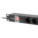 Lanberg &Uuml;levoolu kaitse Rack PDU 19" 1U PDU-07F-0200-IEC-BK, 10A, 7x Schuko, 2m, must, &uuml;levoolu kaitse