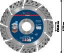 Dimanta griešanas disks EXPERT MULTI MATERIAL, ilgmūžīgs, 125 mm, 2608900660, BOSCH