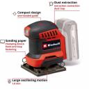 Einhell Akutoitel k&auml;sitsi orbitaalne lihvija TE-OS 18/113 Li-Solo 4460731, 18V, 22000min-1, 1,8mm, 101x113mm, 2xP120
