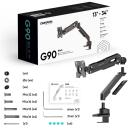 Onkron G90-B laua kinnitamine 13'-34' monitoridele, 10 kg, 360&deg; p&ouml;&ouml;ramine, must