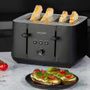 Salter Kuro 4-Slice Toaster EK5565MBLKFVDE, 1850W, 4 maizītes, 7 brūninā&scaron;anas līmeņi, atkausē&scaron;ana, uzsildī&scaron;ana, augsta pacel&scaron;ana
