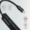 Axagon USB keskjaam HMC-GL3A 3x USB 3.2, 1x RJ-45, 20 cm toitekaabel, alumiiniumkorpus
