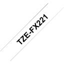 Brother Elastīga laminēta ID lente TZEFX221, 8 m, 0.9 cm, melns uz balta, TZe, termiskā pārnese, ūdensizturīga, izturīga pret eļļu