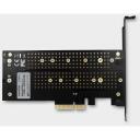 Axagon Adapteris PCEM2-D PCIe NVMe+SATA M.2, 2 M.2 diskai, 110 mm, maitinimo adapteris, laikiklis, 50 cm SATA duomenų kabelis