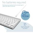 R-Go Tools klaviatuur RGOCOUSWLWH, kompaktne klaviatuur pausitarkvaraga, QWERTY, Bluetooth 5.0, valge