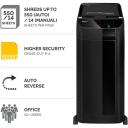 Fellowes Шредер AutoMax 550C 550 листов автоматический кросс-резак 4 x 38 мм, 83 Л, 4 колеса, P-4