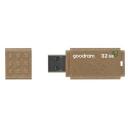 Goodram USB m&auml;lupulk UME3-0320EFR11, 32 GB, USB 3.2 Gen 1, 60 MB/s, 20 MB/s, pruun, 100% biolagunevad materjalid