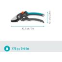 Gardena Aiandus k&auml;&auml;rid PremiumCut 7022317, 20mm, hall ja t&uuml;rkiissinine, ergonoomiline k&auml;epide, anvil l&otilde;ikemehhanism