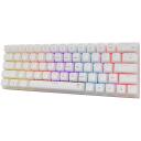 White Shark Klaviatūra WAKIZASHI-2-US-W-RED.SW, 64 taustiņi, 1.5m, USB, mehāniskā, RGB apgaismojums, vadu, sarkanie slēdži