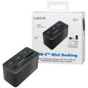 Logilink Mini-doks CR0046, 3x USB 3.0 Type-A, SD, microSD, M2, MS, CF, 5 Gbit/s, Plug-and-play