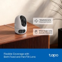 TP-Link WiFi vidaus IP kamera Pan Tilt Dual Lens Tapo C245D 2K 3MP AI aptikimas naktinis matymas Balta