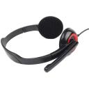 Gembird ausinės MHS-002 20-20000 Hz, 32 &Omega;, 105 dB, 3.5 mm, sulankstomas mikrofonas, uždara akustika, juoda/raudona
