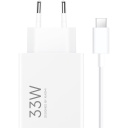 Universāls USB ligzdas lādētājs ar USB uz USB-C kabeli 33W telefona un planšetes uzlādei balts BHR9956EU Xiaomi