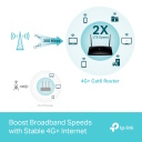 TP-Link Archer MR500 belaidis mar&scaron;rutizatorius Dual-Band 4G+ LTE Cat6 AC1200 su SIM 867 Mbps 5 GHz 300 Mbps 2.4 GHz 3&times; LAN 1&times; Gigabit WAN Juoda