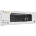 Sbox Klaviatūra WK-26-HR, 109/110 taustiņi, RF 2.4 GHz, mehāniska, melns/pelēks, 1x AAA, &scaron;ķērveida taustiņu slēdži