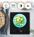 Kompakti un praktiski virtuves svari stikla platforma ar LED displeju 15 kg 1 g melni CR3175 Camry