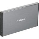 Natec HDD cietā diska korpuss NKZ-1281, 2.5", 4 TB, 6 Gbit/s, 9.5 mm, USB 3.0, pelēks, SATA, 1 disks
