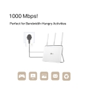AV1000 Gigabit perėjimo Powerline pradinio komplekto, TP-Link, TL-PA7017P KIT, 10/100/1000 Mbit/s, 1 x Ethernet LAN (RJ-45) prievadas, be Wi-Fi, papildoma ki&scaron;tukinė lizdas