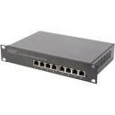 Digitus 8-portu Gigabit Ethernet PoE slēdzis DN-95317-1, 8x10/100/1000 Mbps, PoE+ 802.3at, nepārvaldāms, 1U, 16 Gbps