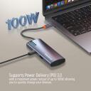 Colorway 5-in-1 dokstacija CW-HUB01, 5V⎓3A/15V⎓3A/20V⎓5A, 100W, 1xUSB C, 1xHDMI, 3xUSB A 3.0