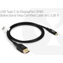 Club3D kabelis USB Type-C uz DisplayPort 2.1 CAC-1559 1m, melns, 4K240Hz, 8K60Hz, 10K60Hz, 80 Gbps