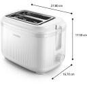 Philips Toaster HD2511/00, 900 W, 2 riekelės, 8 rudos lygiai, 2 angos, auk&scaron;to pakėlimo mechanizmas, metalinis korpusas, baltas