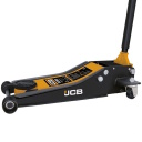 Zema profila hidrauliskais domkrats JCB TH33013 3 t 75–505 mm, divu virzuļu, gumijas palikni, drošības vārsts