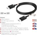 Club3D кабель DisplayPort CAC-1091 1.2м, 2.1, 80 Гбит/с, 4320p, 360 Гц, 10328 x 7760, прямой разъем, сертифицирован VESA