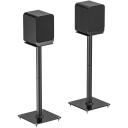 Sbox Skaļruņa statīvs SB-76L, SB-76L, 300x300x765mm, 25kg, melna ar smalku tekstūru, rūdīts stikls, tērauds, plastmasa