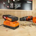 Akumulators un lādētājs 20V 2.0Ah, POWERPLUS, POWDP90620, 2000 mAh, 80 min uzlādes laiks