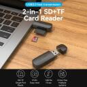 Vention m&auml;lukaardi lugeja CLFB0, USB 3.2 Gen 1, 2 pesa, 5000 Mbit/s, toetab 512 GB, must