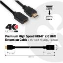 Club3D HDMI pratęsimas CAC-1321 3m, 4K 60Hz, 18Gbps, Tiesus ki&scaron;tukas, Vyras/Moteris