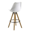 Bāra krēsls DIMA 48,5x55xH111,5cm, sēdeklis un atzveltne: ādas aizvietotājs, krāsa: balta AC67100 ACTONA