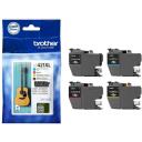 Brother Tintes kasetne MODELIS LC421XLVAL, 4-pak, līdz 500 lappusēm, melna, dzeltena, zila, sarkana, oriģināla