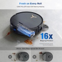 Robot vacuum and mop for dry and wet cleaning with 16600 Pa suction power 6400 mAh Li-ion battery and 0.22 L dust container black DEEBOT X9 PRO OMNI Ecovacs