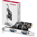 Axagon Адаптер PCEA-S2N 2x RS-232 250 кBd PCIe 5 Gbit/s, XON/XOFF, 256 B FIFO, черный, CE, RoHS