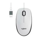 Logitech USB optinė pelė M100/910-006764, 1000 DPI, 3 mygtukai, 1.8 m laidas, balta